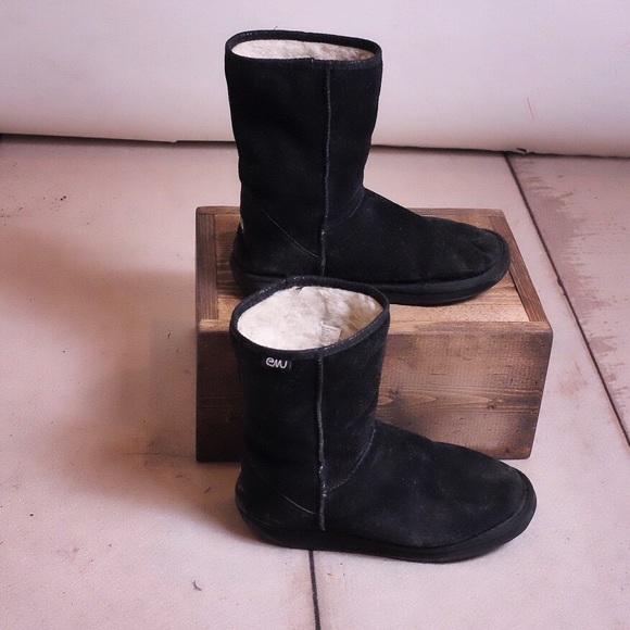 Emu Shoes - Black Emu Winter Boots Wool Lining